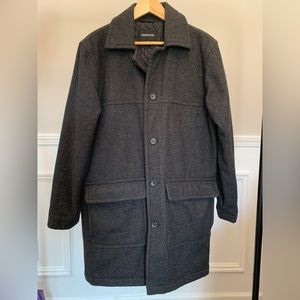 London Fog Charcoal Gray Pea Coat Size Small